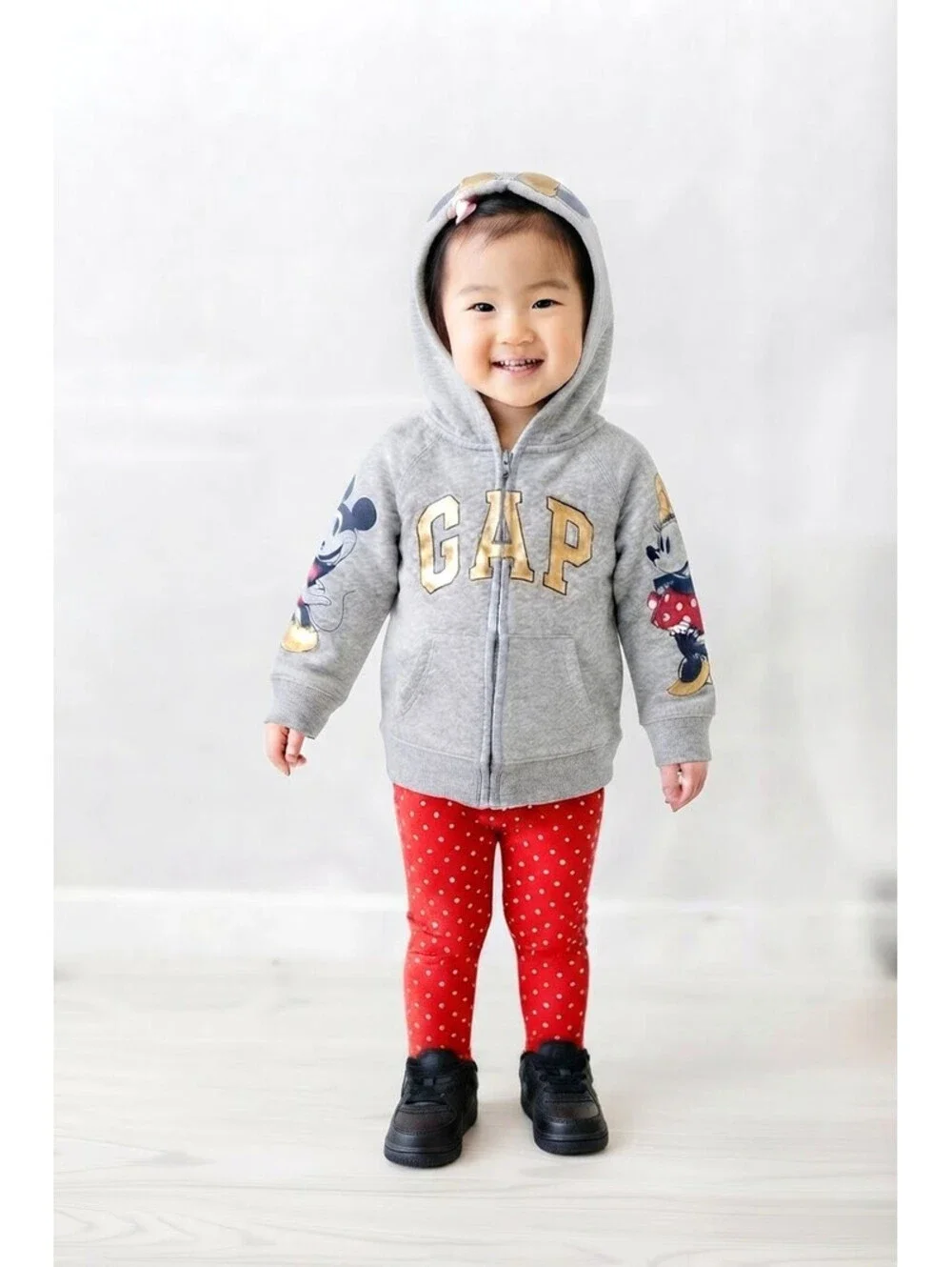 Gap Kids Disney Minnie & Mickey Mouse Zip Hoodie sz 12-18 Months